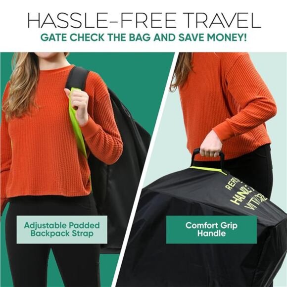 Large Stroller Travel Bag Airplane Stroller Cover Waterproof Adjustable Shoulder - Picture 5 of 7